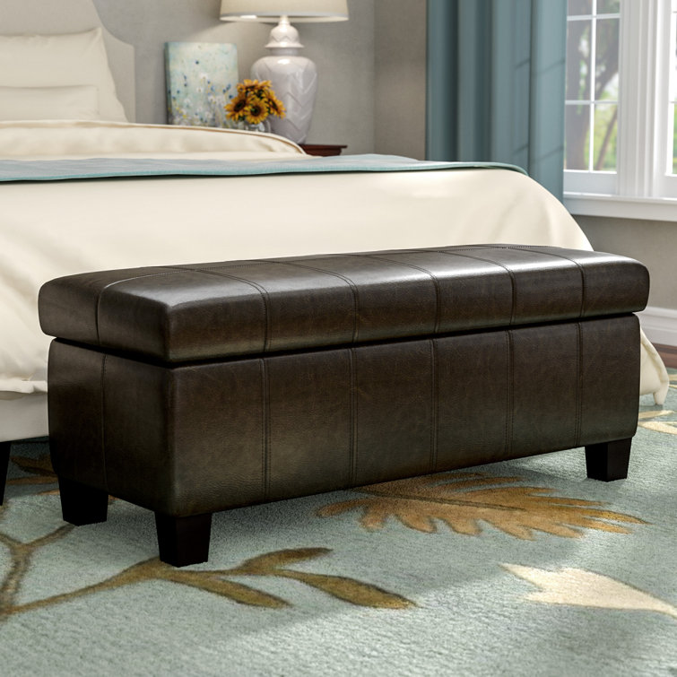 Winston Porter Woolbright Faux Leather Upholstered Flip Top Storage Bench & Reviews Wayfair
